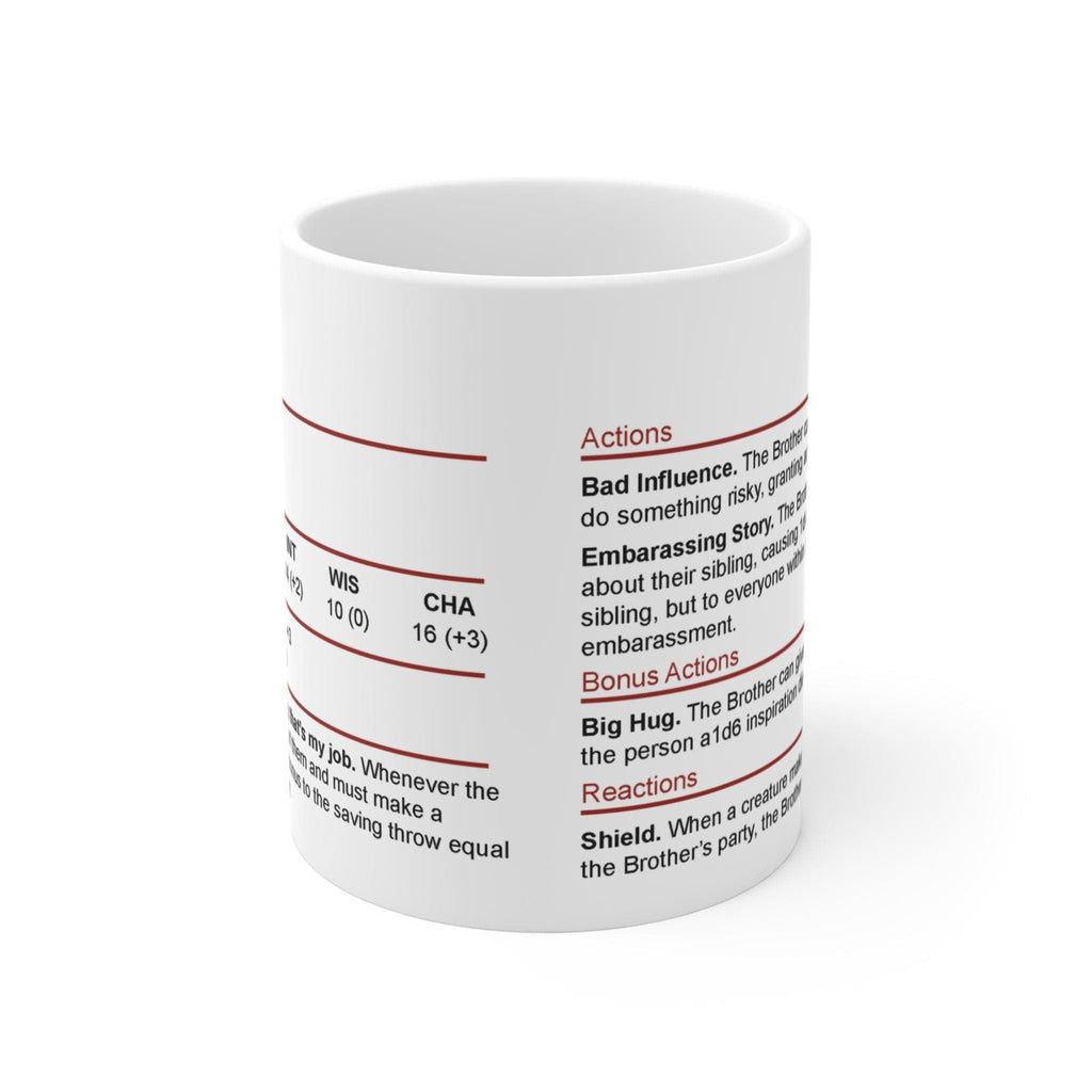 D&D Brother Stat Block Mug Gift