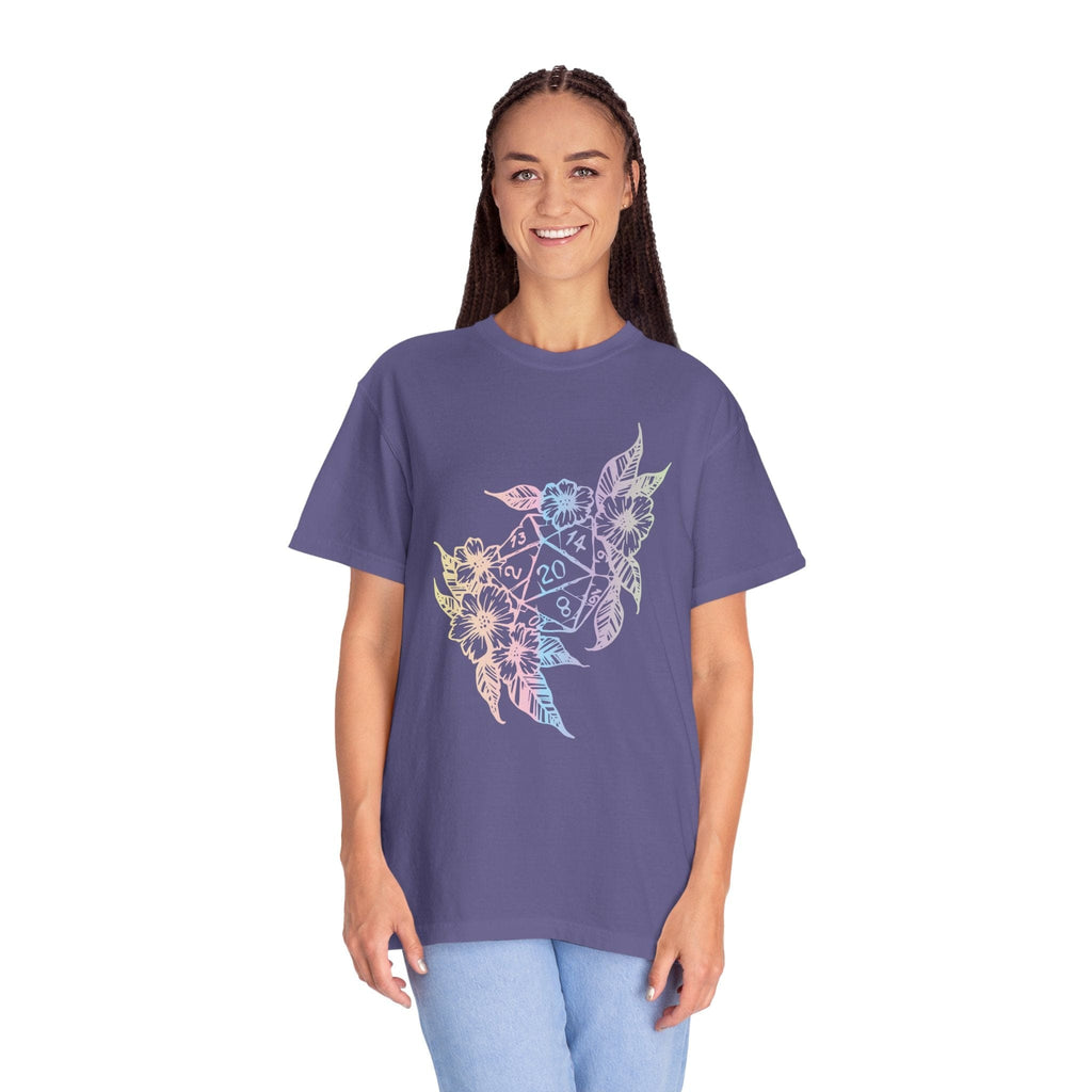 D&D D20 Dice Flower T-Shirt - Comfort Colors