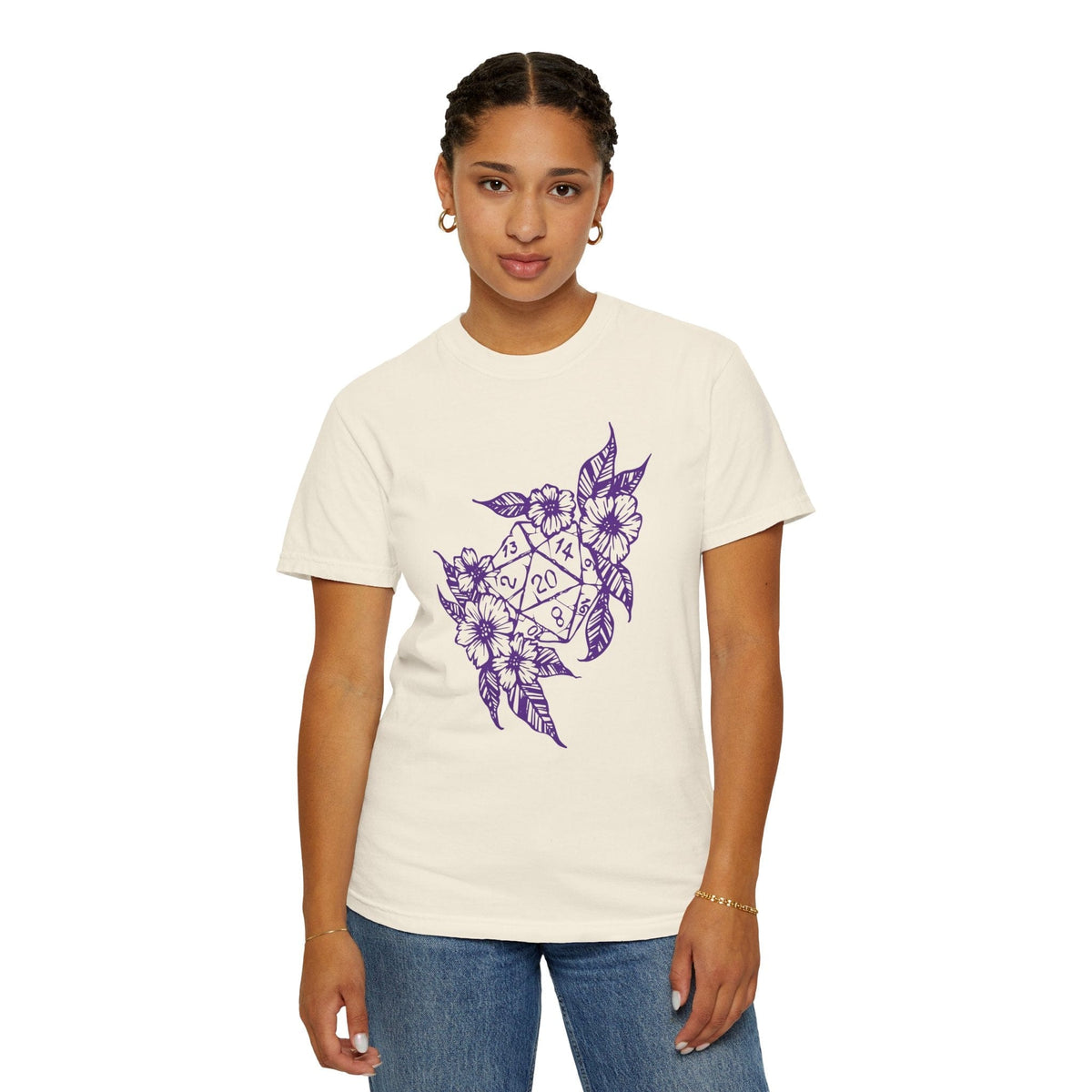 D&D D20 Dice Flower T-Shirt - Comfort Colors