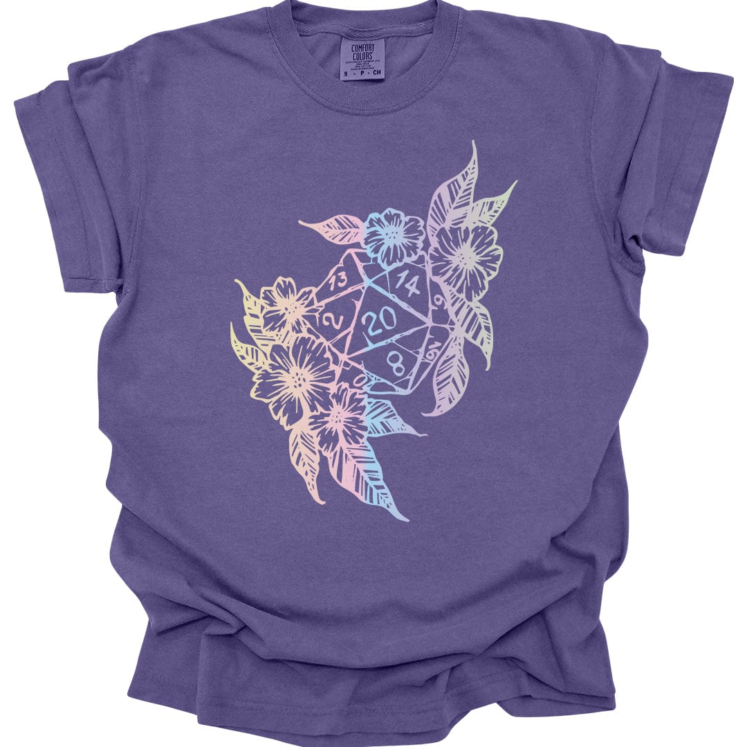 D&D D20 Dice Flower T-Shirt - Comfort Colors