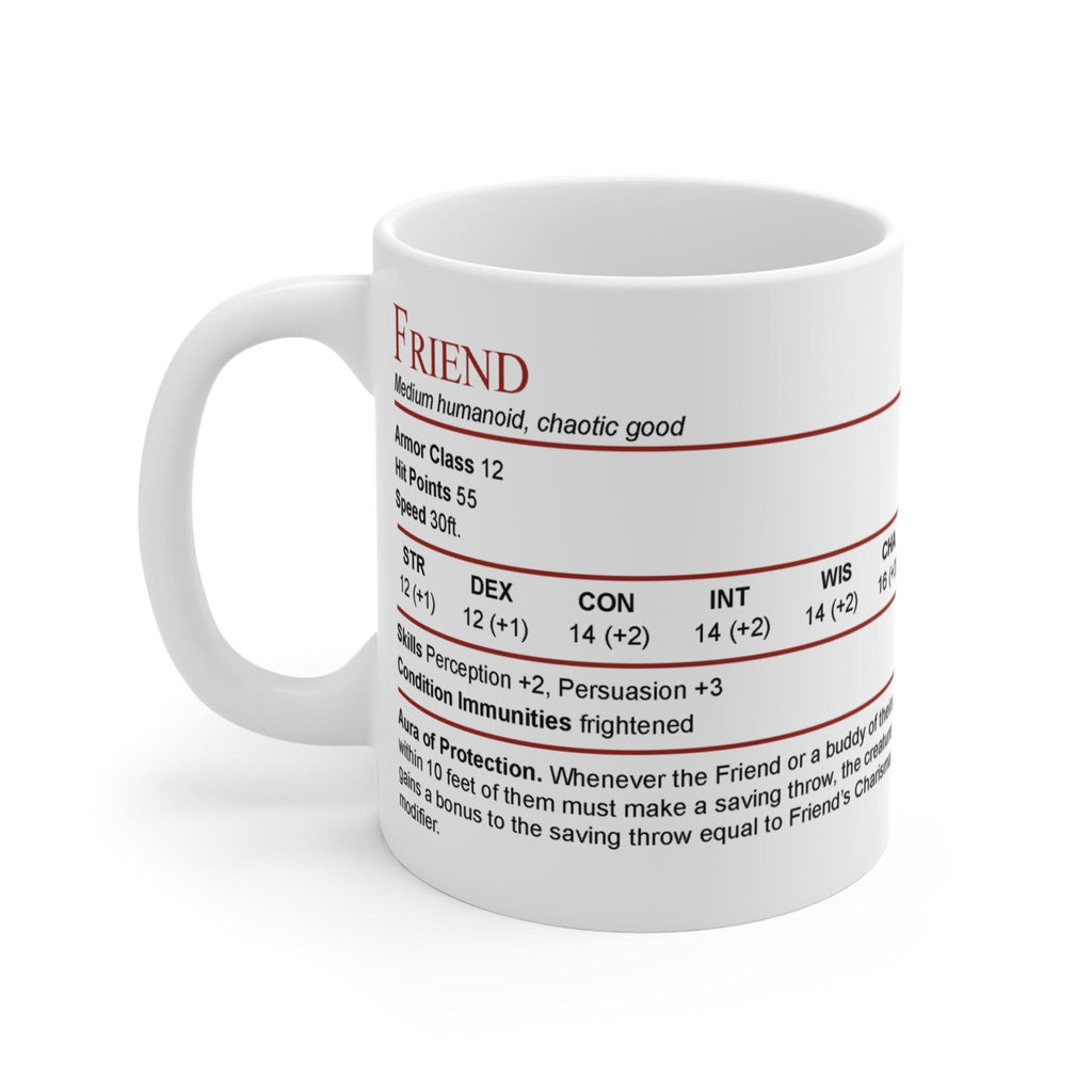 D&D Friend Stat Block Mug