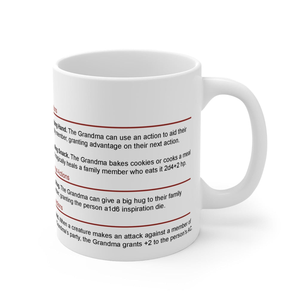 D&D Grandma Stat Block Mug