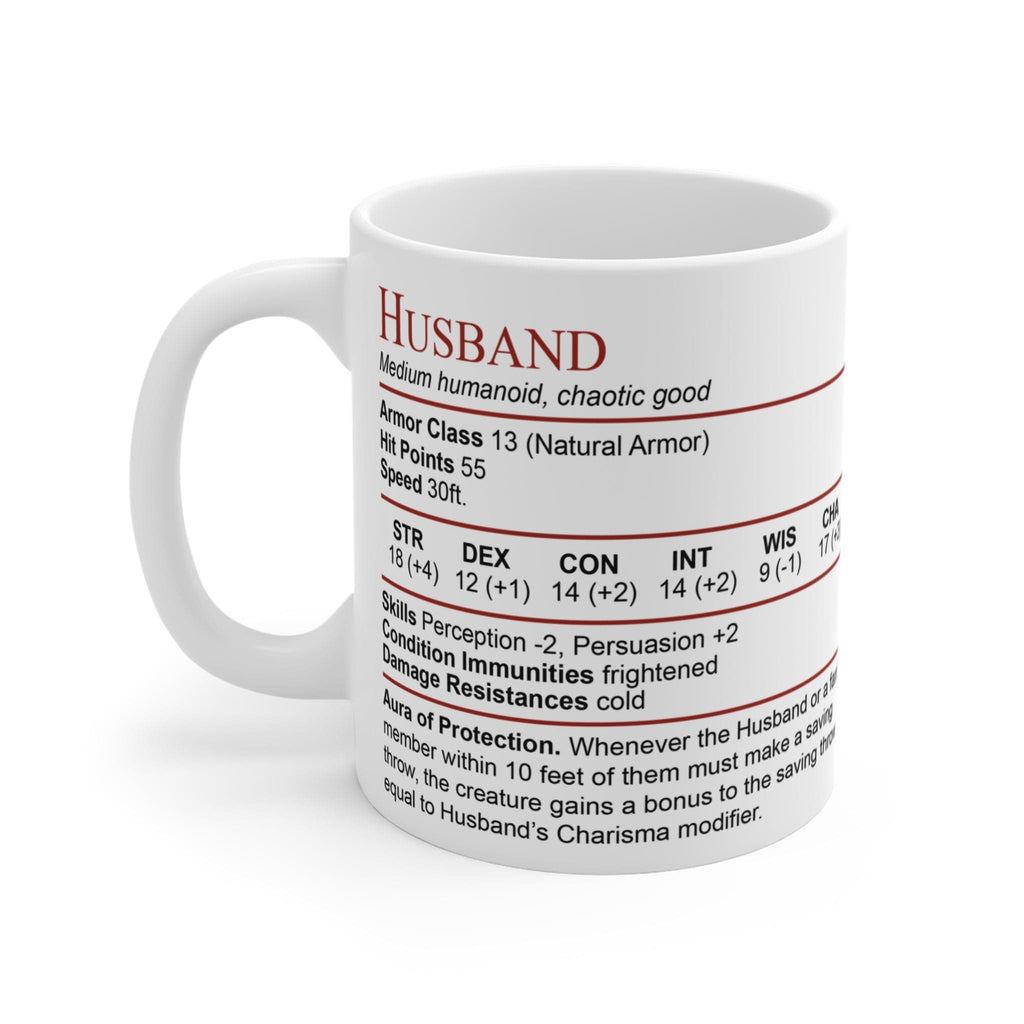D&D Husband Stat Block Mug
