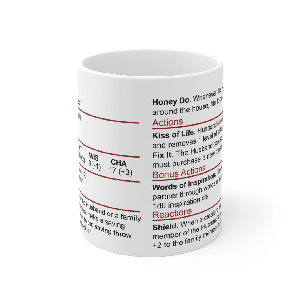D&D Husband Stat Block Mug