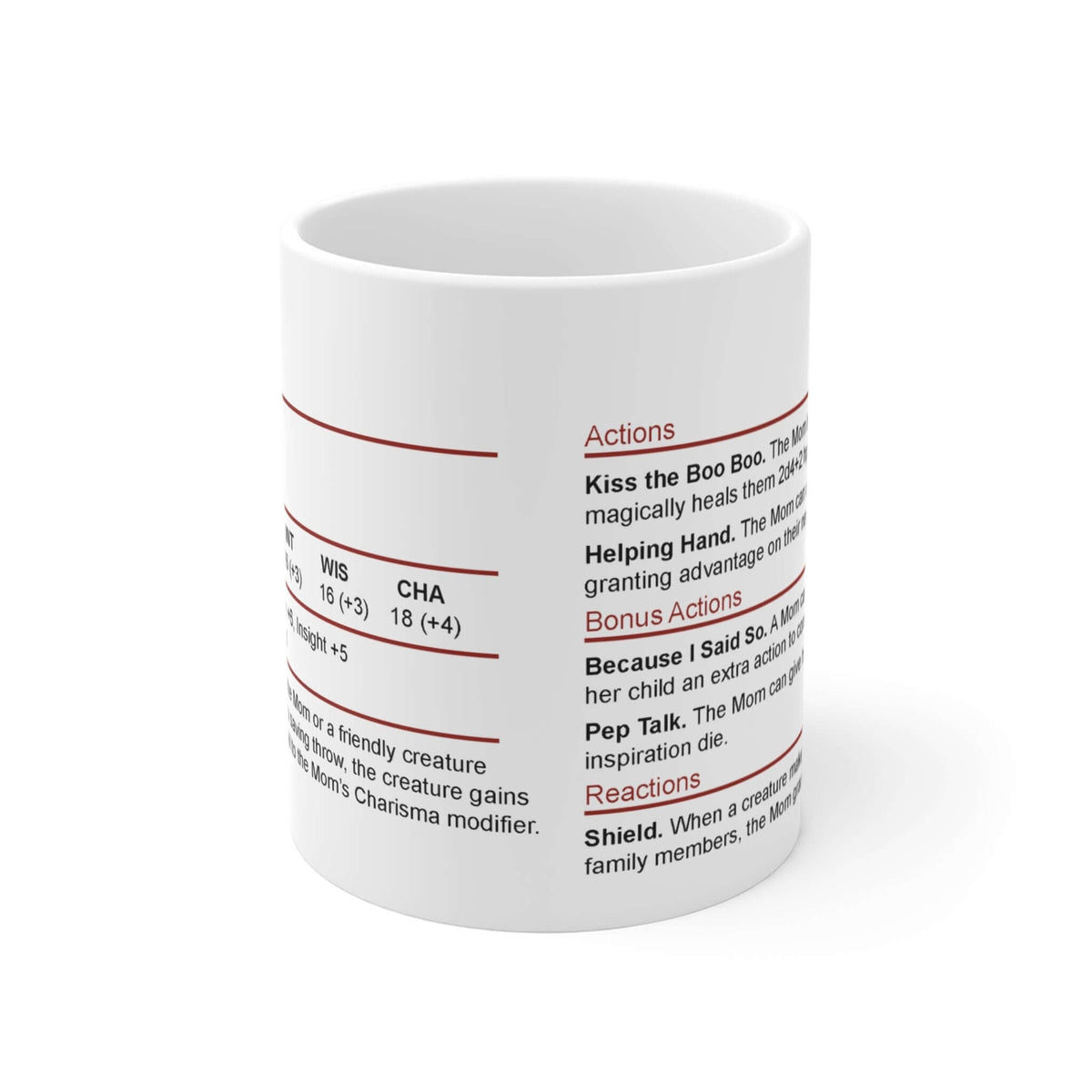Mom D&D Mug - Stat Block Mug