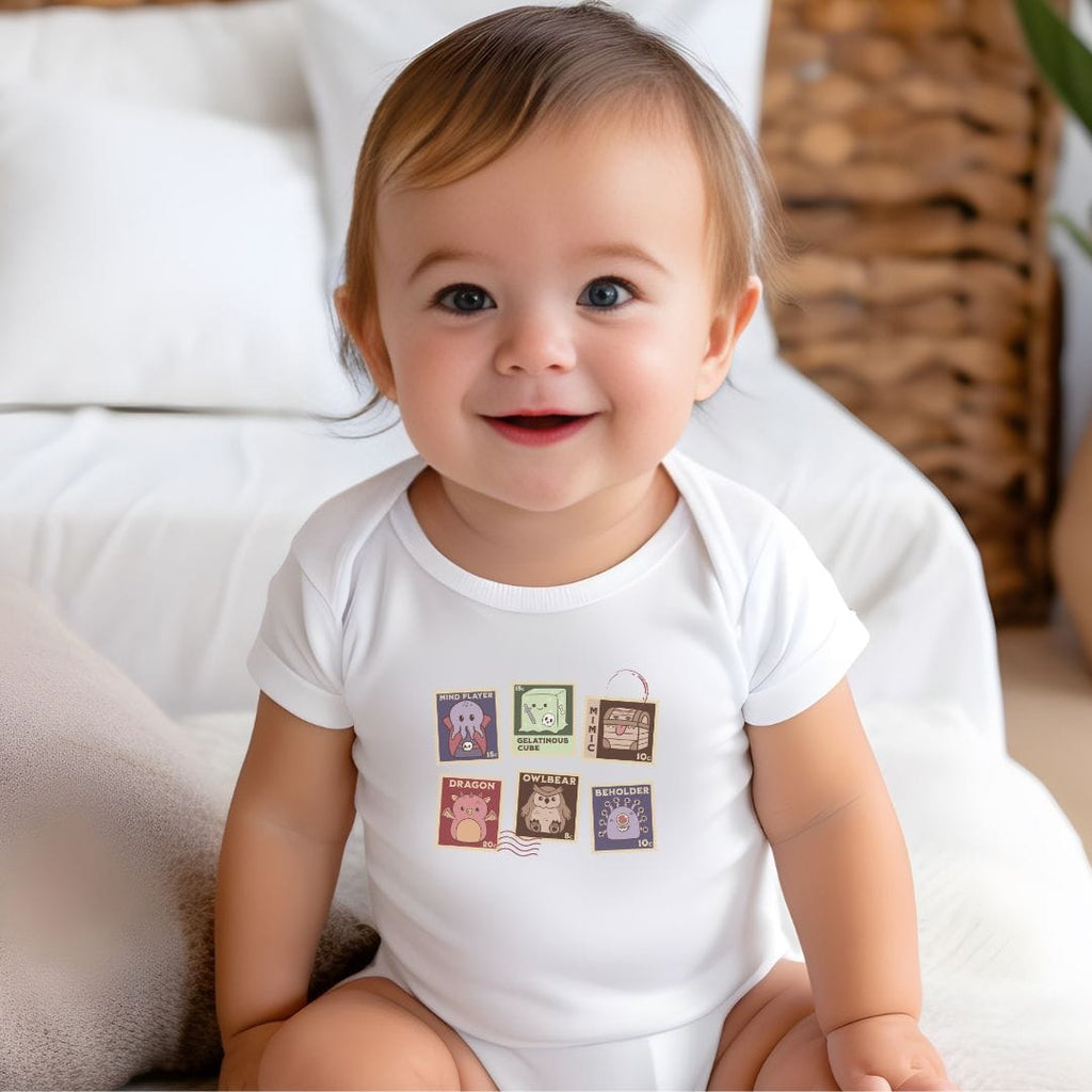 D&D Monster Stamps Baby Bodysuit