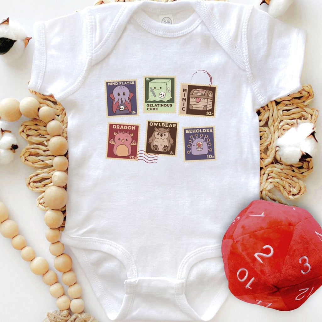 D&D Monster Stamps Baby Bodysuit