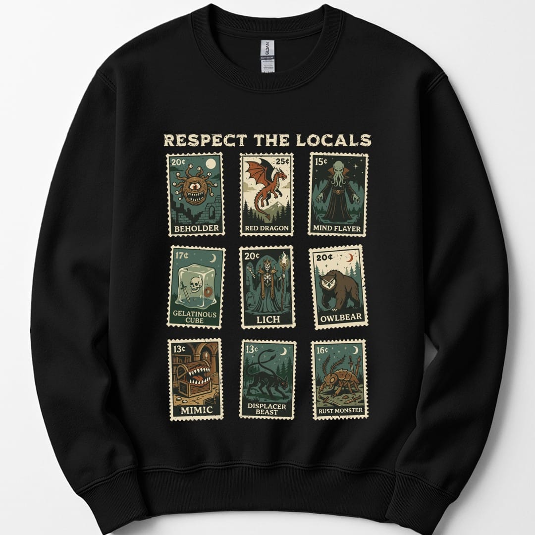 D&D Monsters Respect the Locals Stamp Sweatshirt