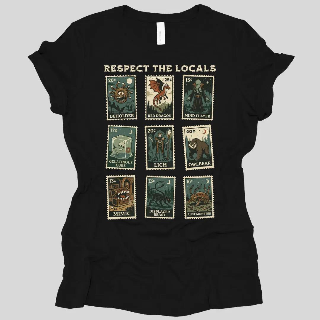 D&D Monsters Respect the Locals Stamp Women's T-shirt