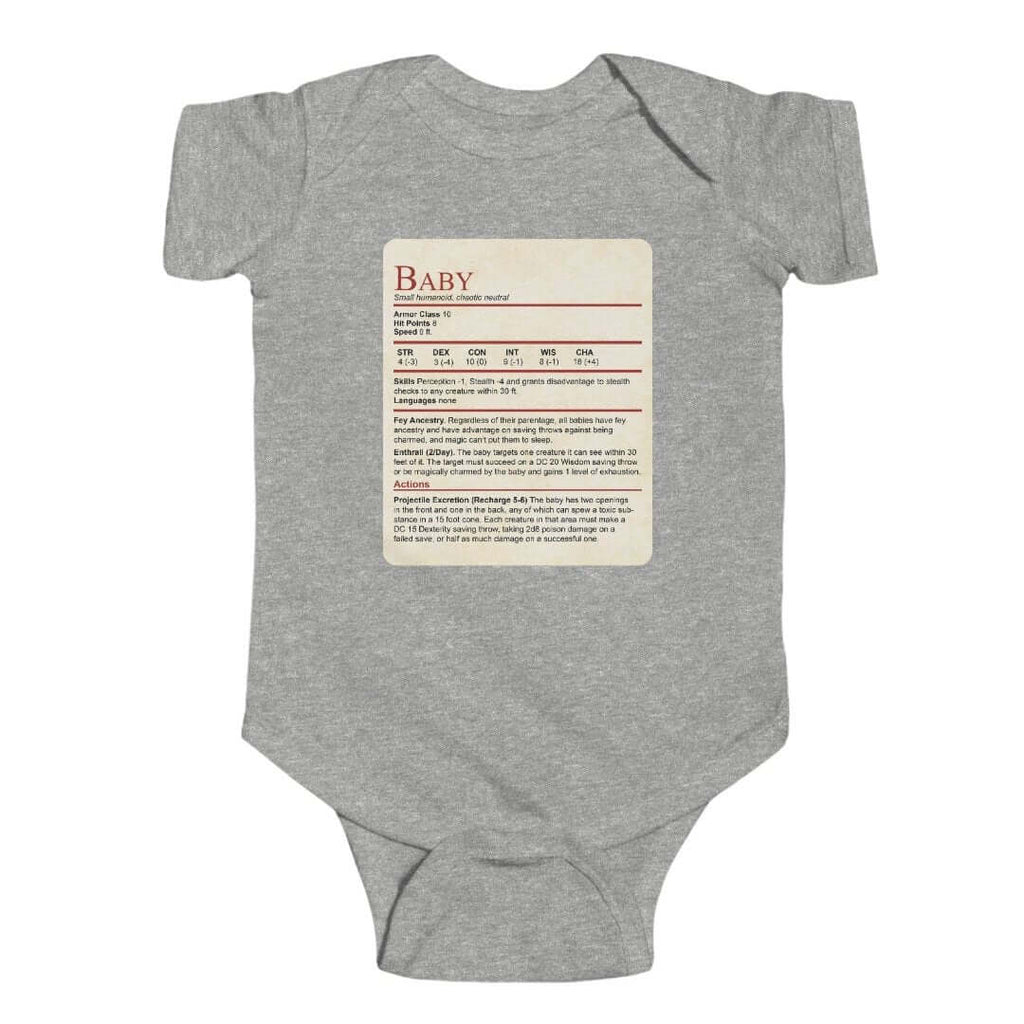 D&D Onesie Baby Stat Block