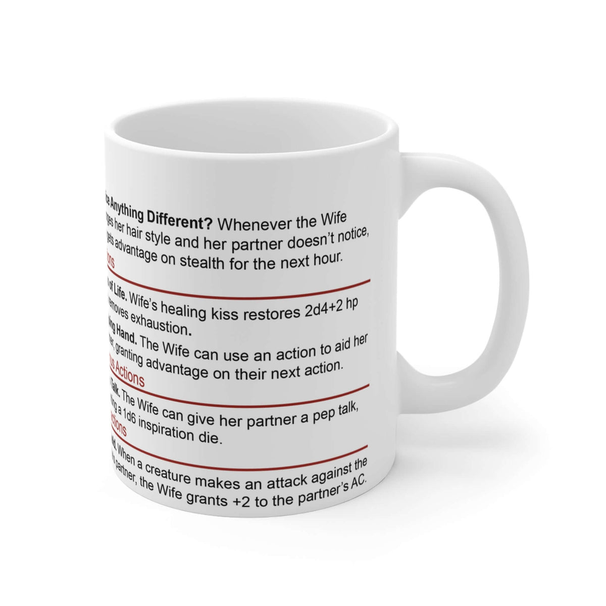 D&D Wife Stat Block Mug