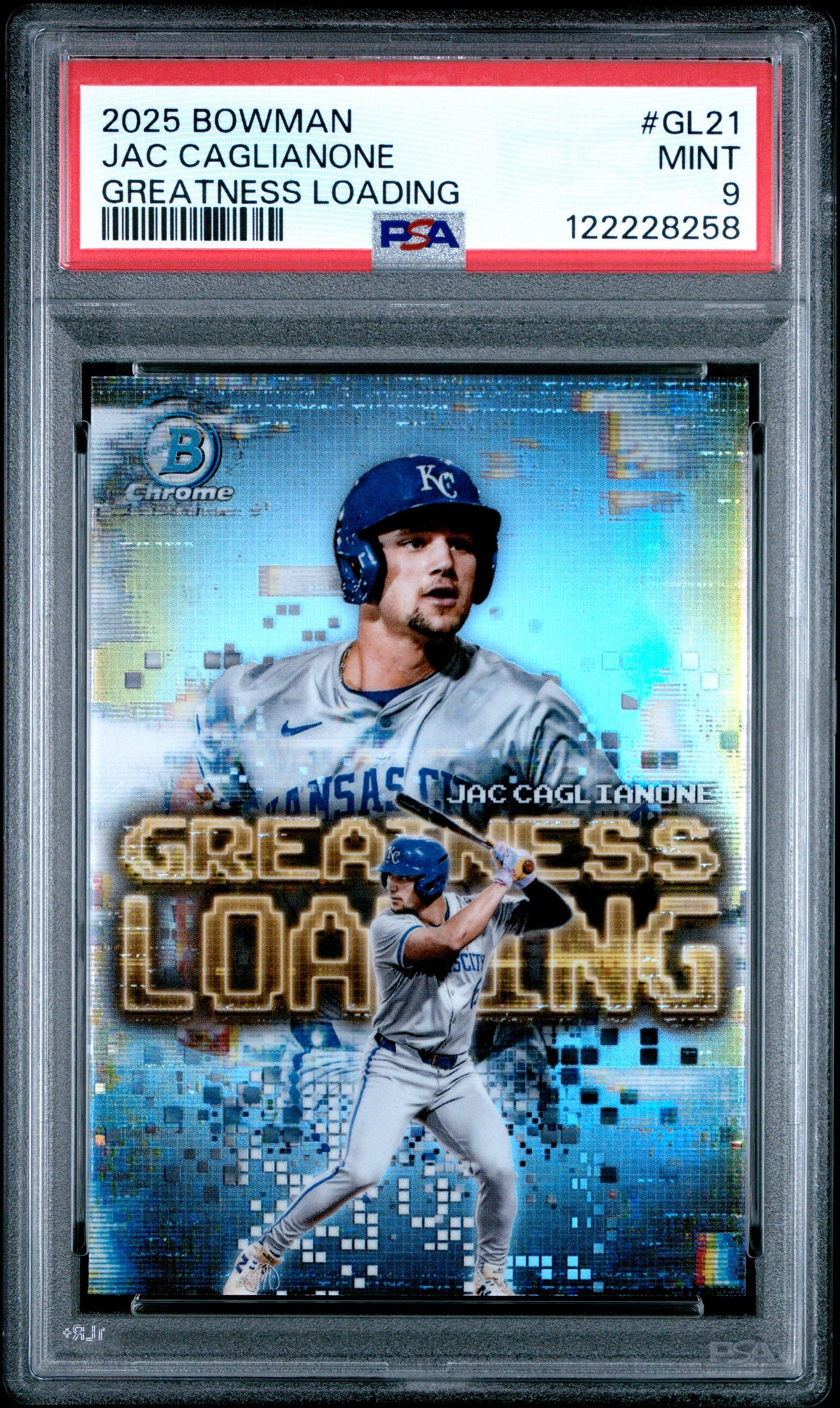 Graded 2025 Topps Bowman Jac Caglianone #GL21 Greatness Loading Rookie RC Baseball Card PSA 9 Mint