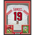 Framed Autographed/Signed Deebo Samuel 35x39 San Francisco White Alternate Football Jersey JSA COA