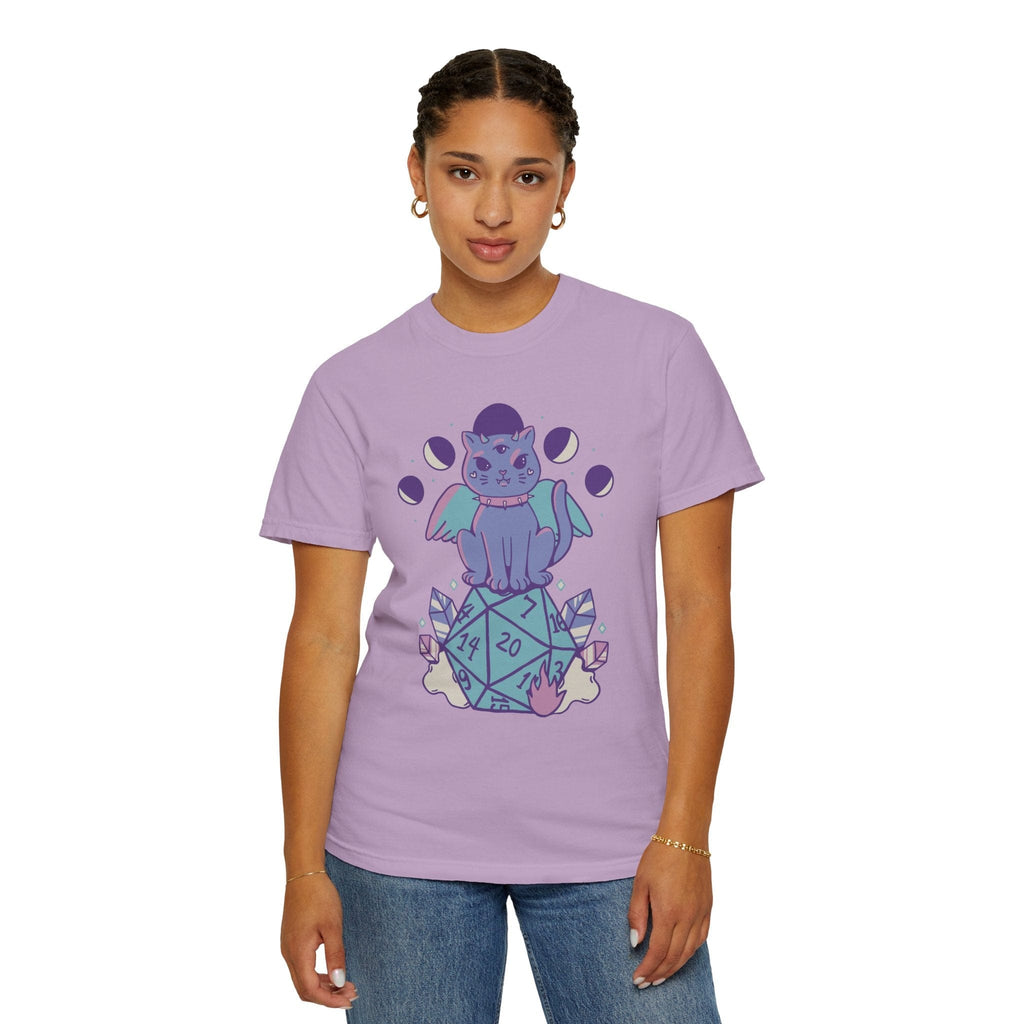 D&D Cute Cat D20 T-shirt - Comfort Colors