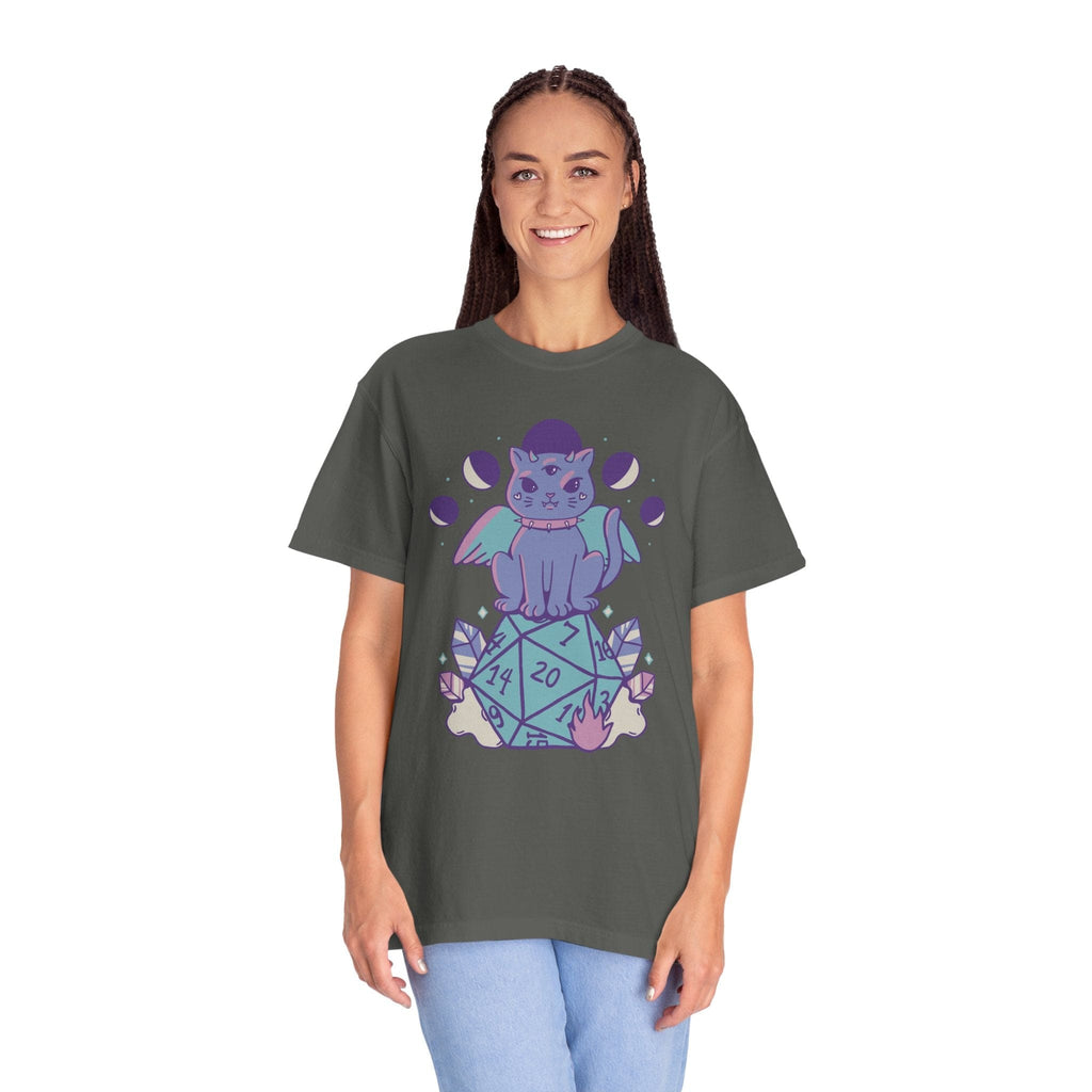 D&D Cute Cat D20 T-shirt - Comfort Colors