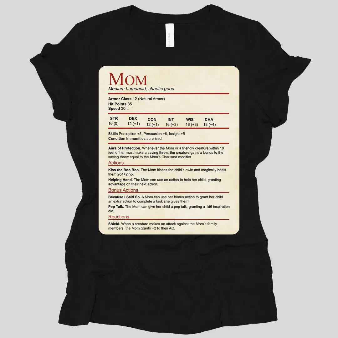 DnD Mom Stat Block Women's T-Shirt