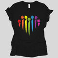 D&D Pride Women's T-shirt with Dice Rainbow