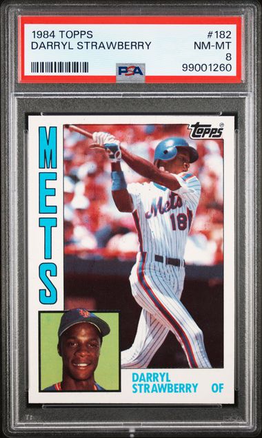Graded 1984 Topps Darryl Strawberry #182 Rookie RC Baseball Card PSA 8 NM-MT