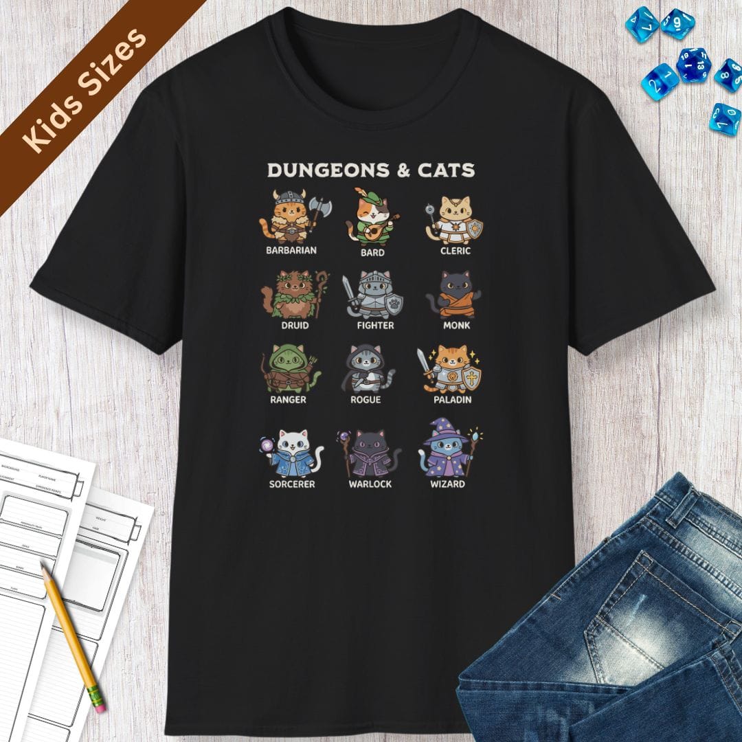 Dungeons & Cats Kids T-shirt