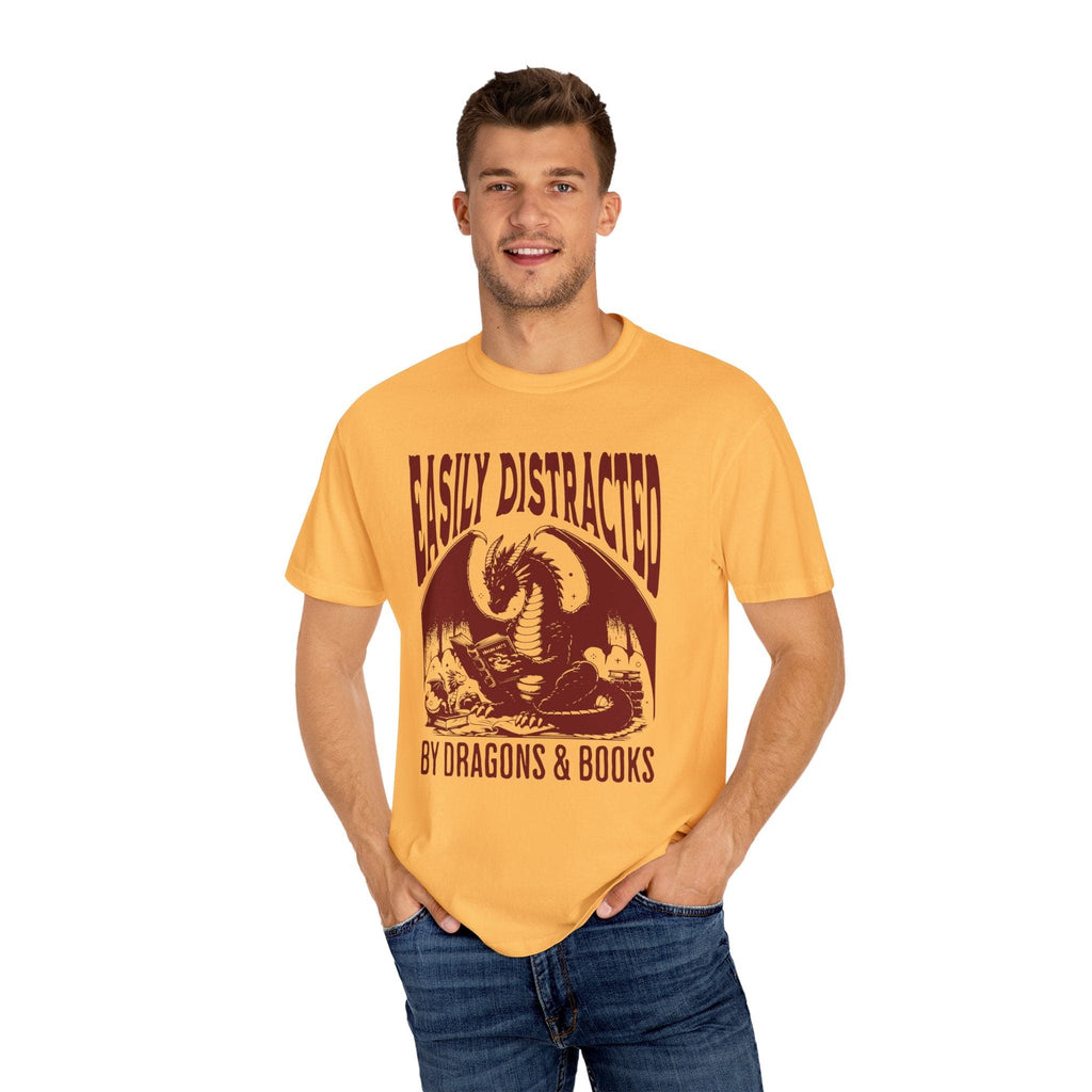 Easily Distracted by Books & Dragons Shirt - Comfort Colors