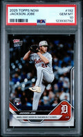 Graded 2025 Topps Now Jackson Jobe #192 Rookie RC Baseball Card PSA 10 Gem Mint