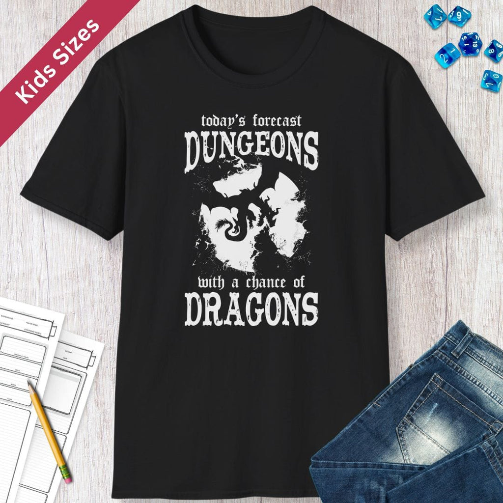 Funny D&D Weather Forecast Kids Tshirt