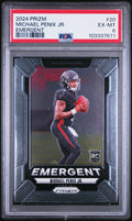 Graded 2024 Panini Prizm Michael Penix Jr #20 Emergent Rookie RC Football Card PSA 6 Ex Mint