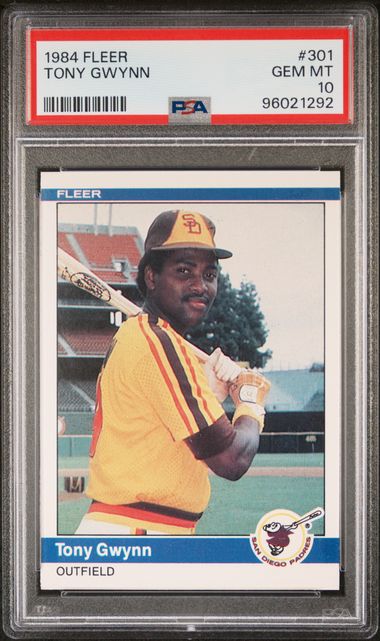 Graded 1984 Fleer Tony Gwynn #301 2nd Year Baseball Card PSA 10 Gem Mint