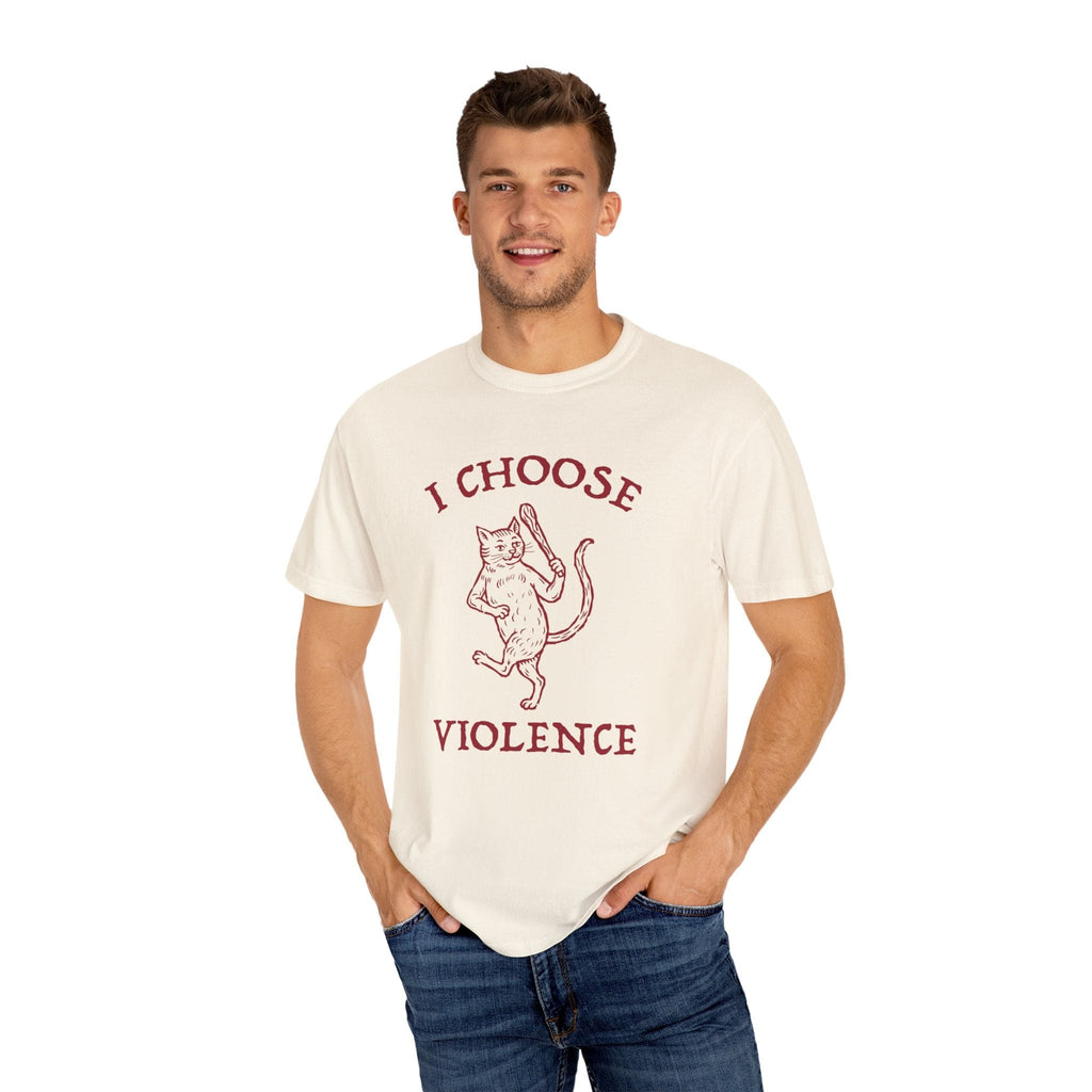 I Choose Violence Cat T-Shirt - Comfort Colors