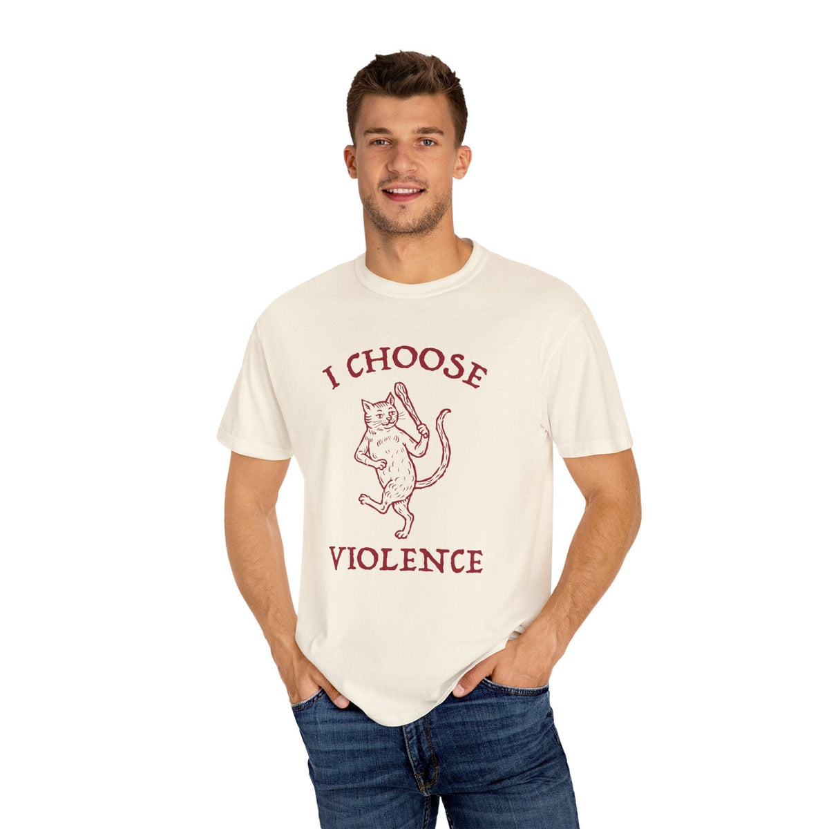 I Choose Violence Cat T-Shirt - Comfort Colors