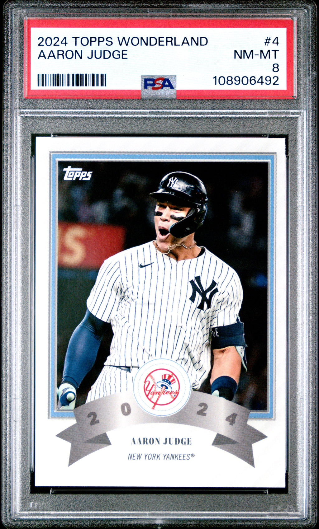 Graded 2024 Topps Wonderland Aaron Judge #4 Baseball Card PSA 8 Near Mint