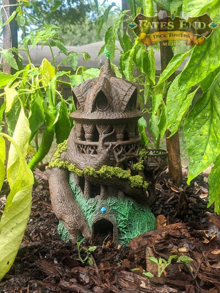 Druid 3D Printed Dice Tower - Fate's End Collection - Harness Nature's Magic and Ancient Rituals with Every Roll!