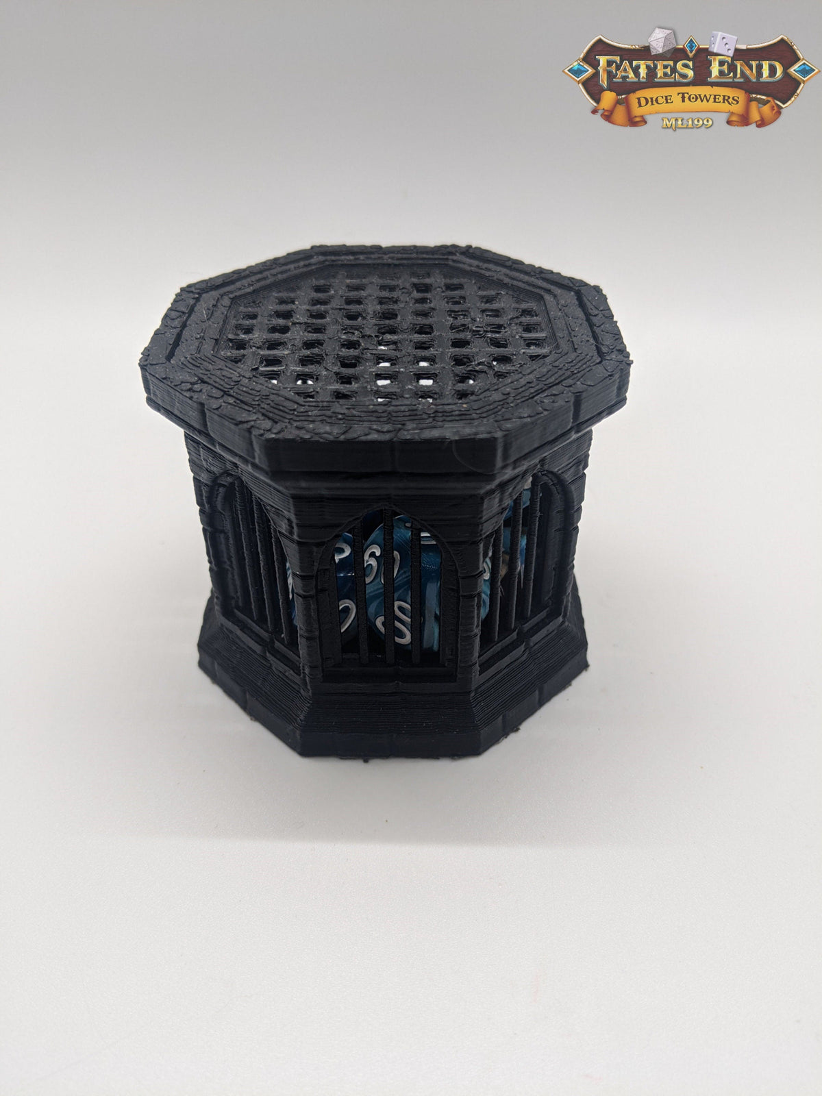 Stone 3D Printed Dice Jail - Fate's End Collection - Encase Wayward Rolls in Timeless Stone Fortresses!