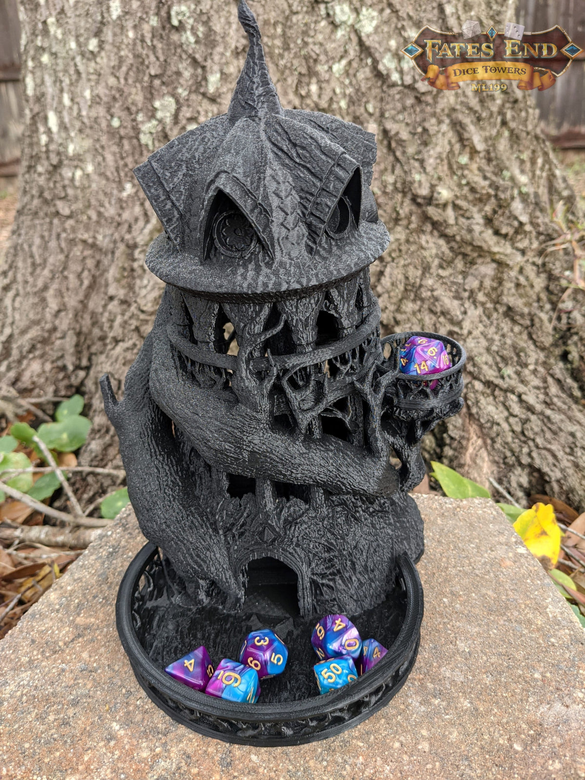 Druid 3D Printed Dice Tower - Fate's End Collection - Harness Nature's Magic and Ancient Rituals with Every Roll!