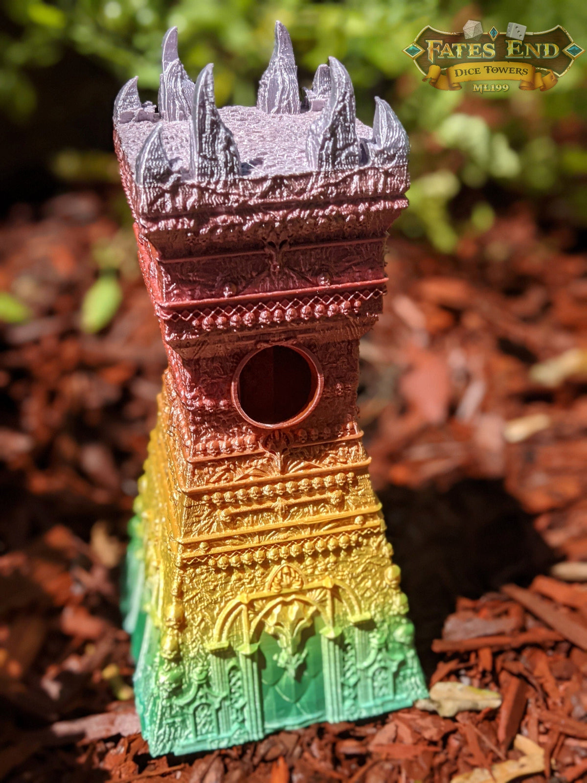Necromancer 3D Printed Dice Tower- Fate's End Collection - Summon Rolls from the Cryptic Abyss, Commanding the Dark Arts and Undying Spirits!