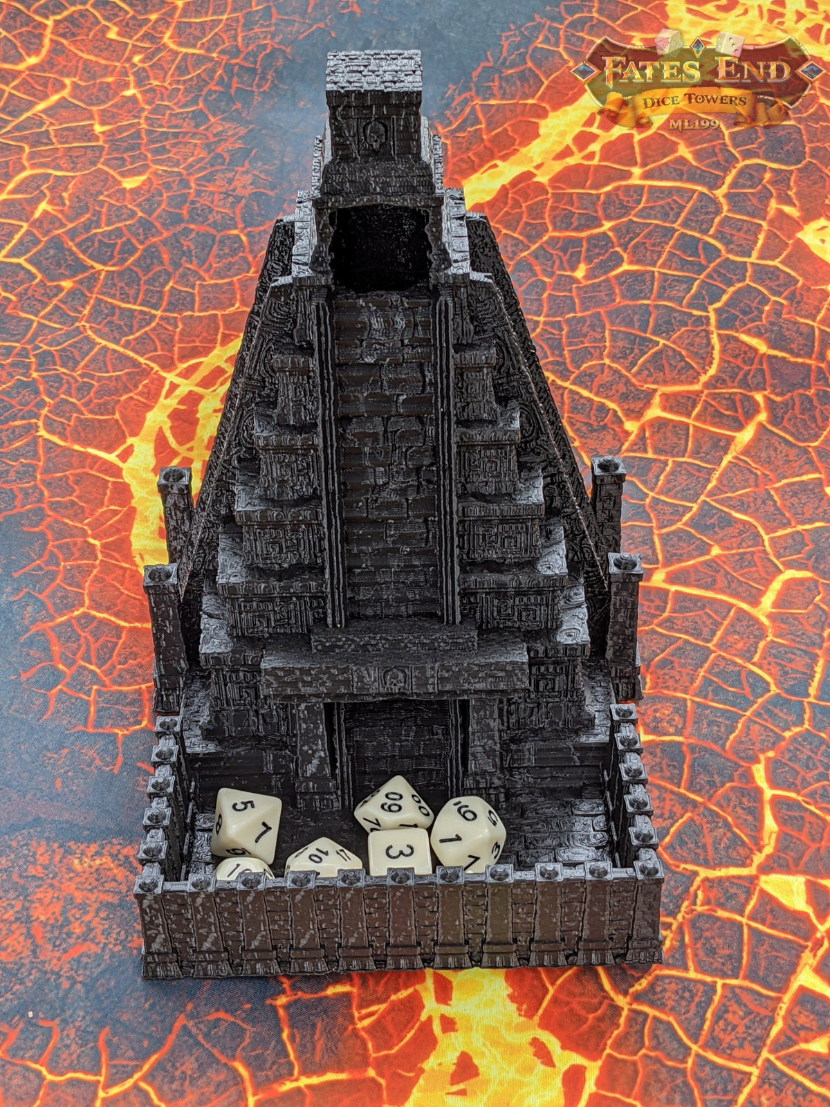 Aztec Style Temple 3D Printed Dice Tower - Fate's End Collection - Tabletop RPG - Unearth Ancient Rolls!