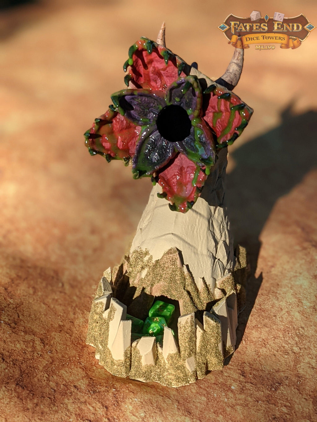 Dune Sand Worm 3D Printed Dice Tower - Fate's End Collection - Embark on a Thrilling Adventure!