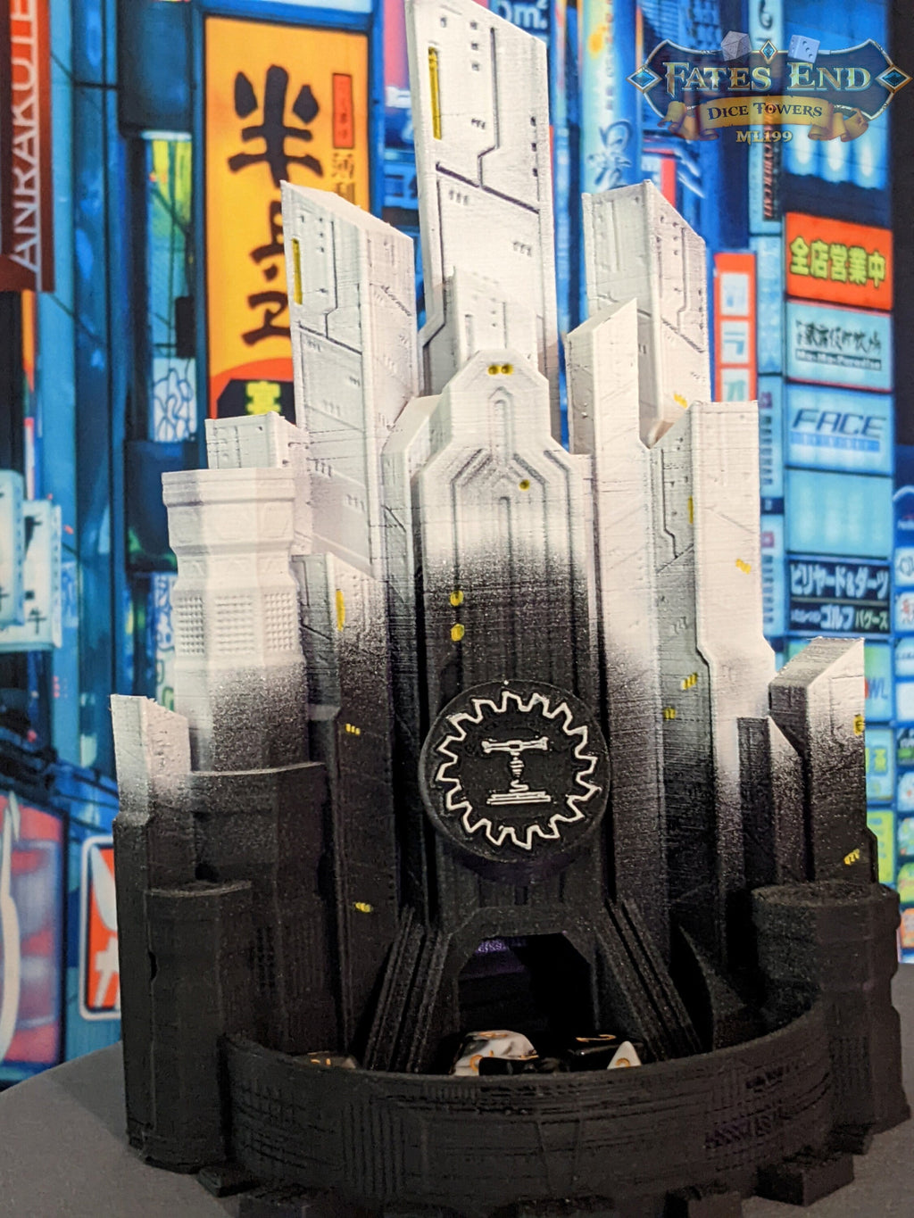 Blackwater Forge LLC Cyberpunk Dice Tower - Dive into Neon Nights & Futuristic Fights with Each Roll.