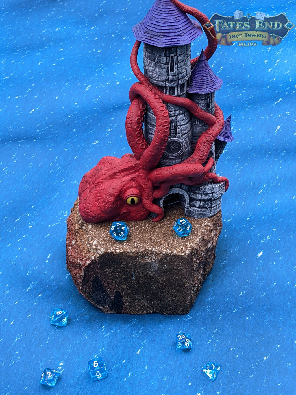 Kraken 3D Printed Dice Tower - Fate's End Collection by Kim Bolt- Release the Kraken!!!