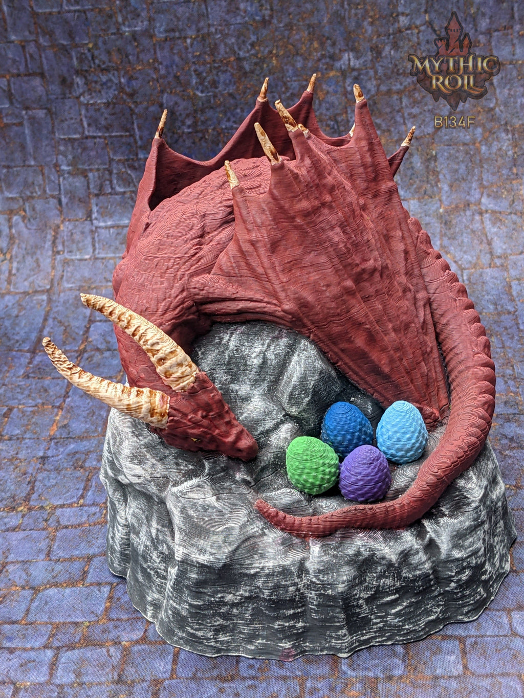 Dragon's Egg Nest 3D Printed Dice Jail - Unchained Games - Mythic Roll Collection - Guard Your Dice in Style!