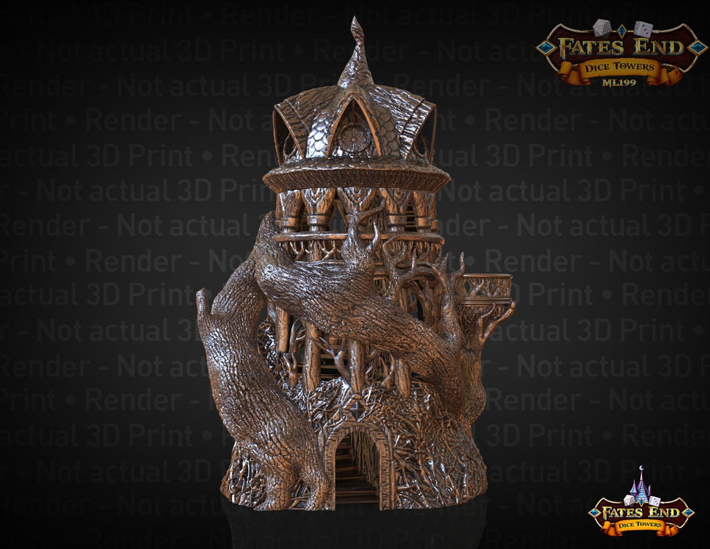 Druid 3D Printed Dice Tower - Fate's End Collection - Harness Nature's Magic and Ancient Rituals with Every Roll!