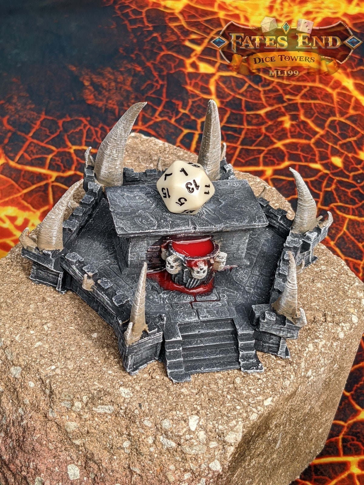 Sacrificial Evil Altar for D20 Dice - 3D Printed Dice Jail | RPG Dice Vault | DnD Player Gift  - Do you have a worthy sacrifice?
