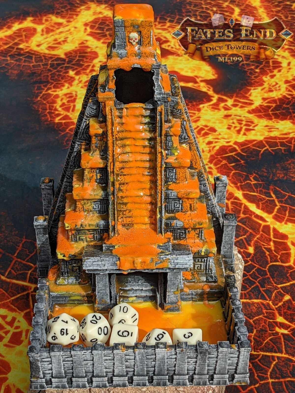 Aztec Style Temple 3D Printed Dice Tower - Fate's End Collection - Tabletop RPG - Unearth Ancient Rolls!