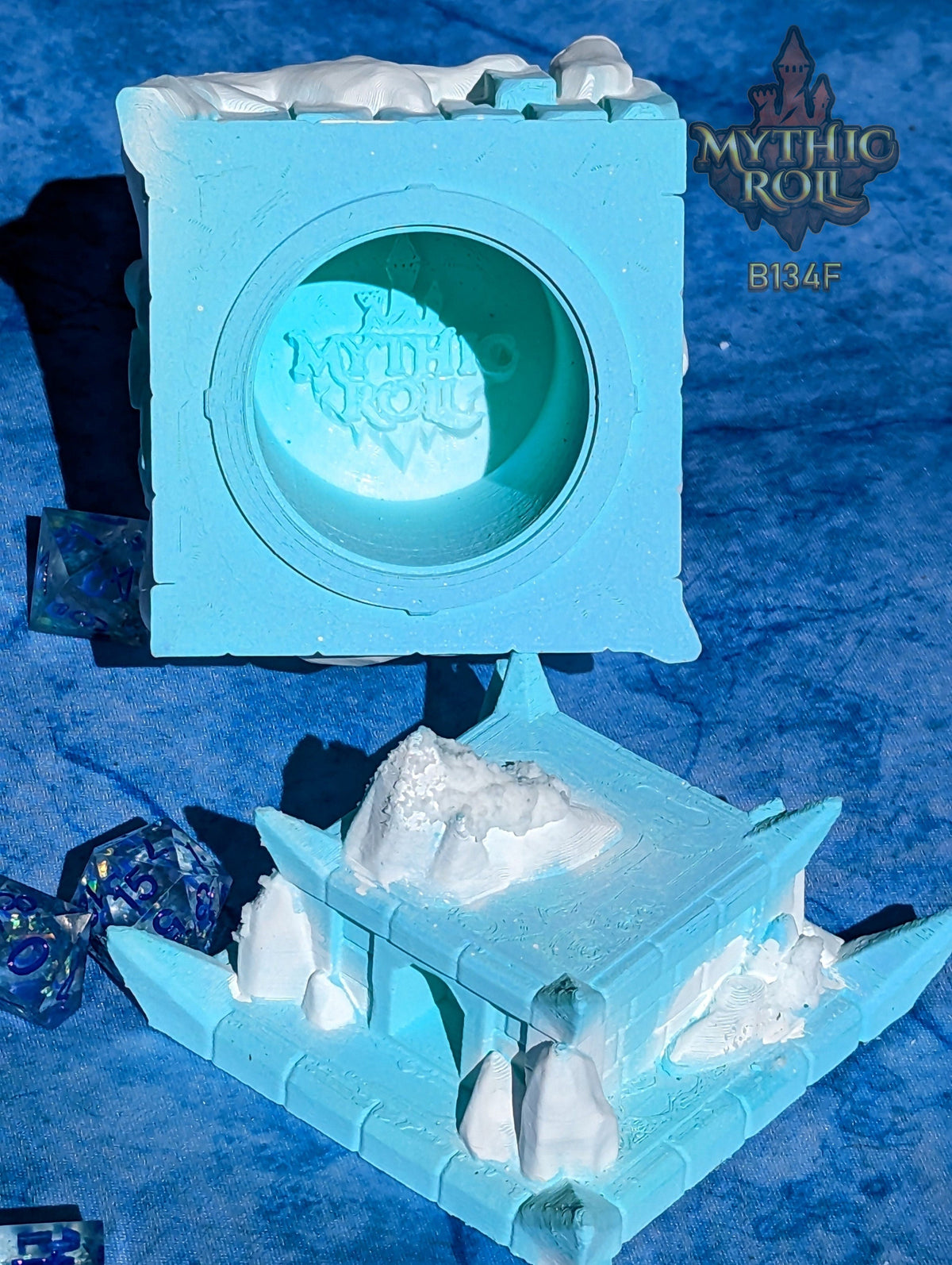 Frost Giant 3D Printed Dice Jail | RPG Dice Vault | D20 Box | DnD Player Gift | Mythic Roll by Unchained Games- A Frozen Prison of Ice!