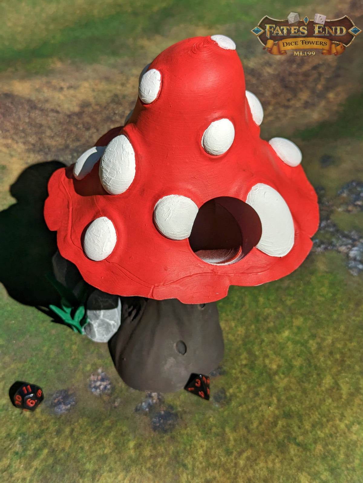 Mushroom 3D Printed Dice Tower - Fate's End Furhaven Collection - Venture into an Enchanted Realm!