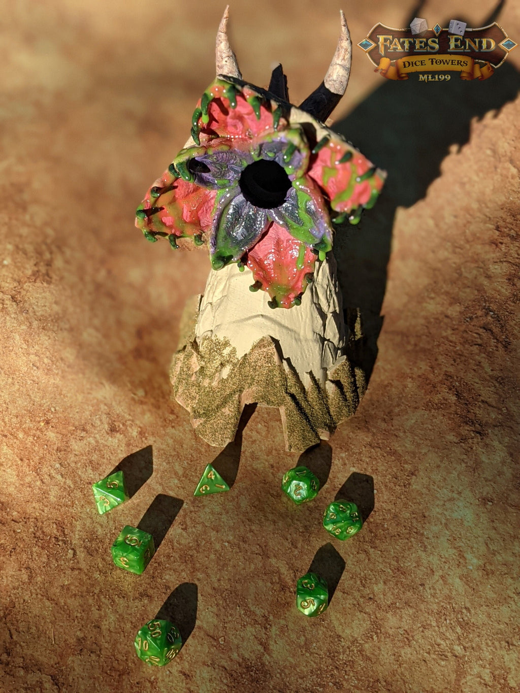 Dune Sand Worm 3D Printed Dice Tower - Fate's End Collection - Embark on a Thrilling Adventure!