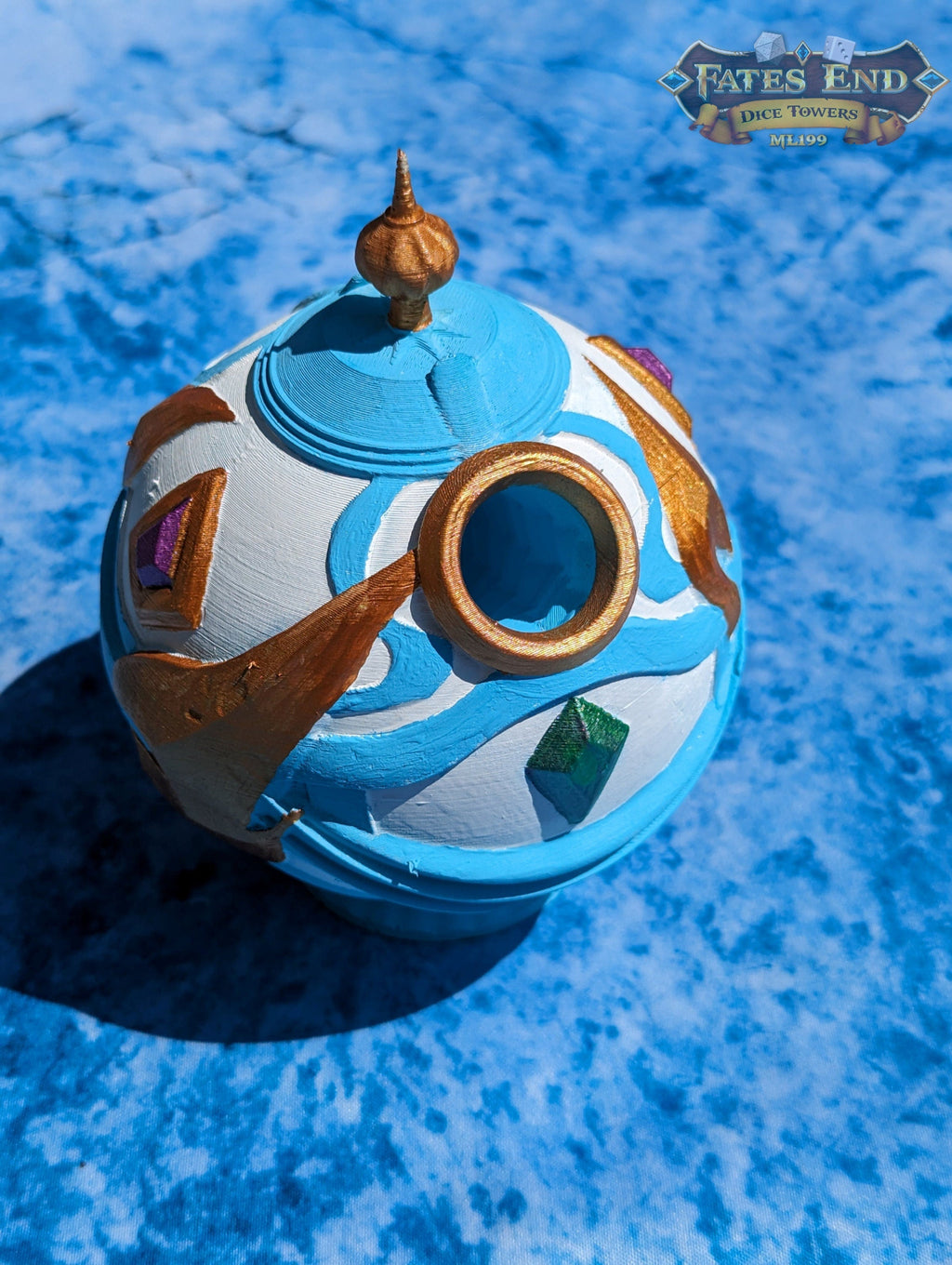 Monk's Spirit Orb 3D Printed Dice Tower- Fate's End Furhaven Collection - Embrace tranquility!