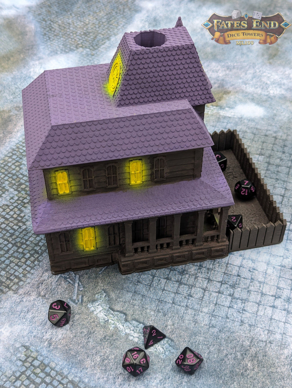 Haunted House 3D Printed Dice Tower - Fate's End Collection - Let the haunting begin!!!