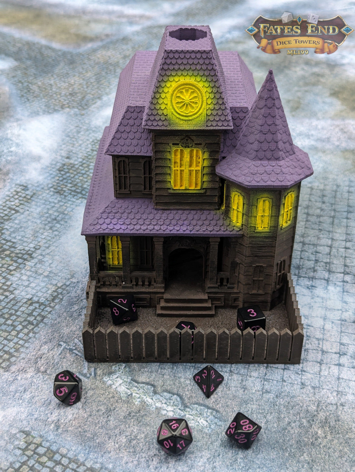 Haunted House 3D Printed Dice Tower - Fate's End Collection - Let the haunting begin!!!