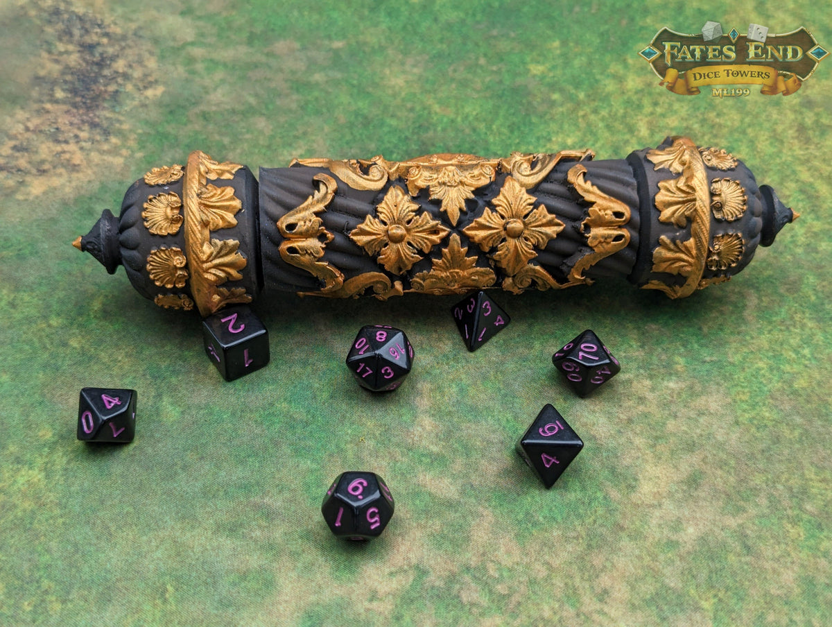 Scroll Case 3D Printed Dice Jail | RPG Dice Vault | D20 Storage Box | Player Gift - Fate's End Furhaven Collection - Enchanting secrets!